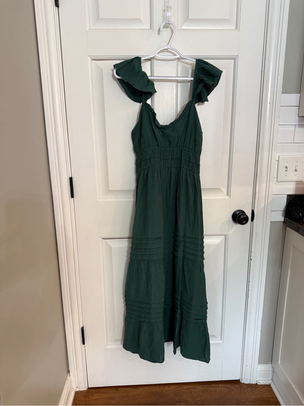 Max + Ash Emerald Green Flutter Sleeve Midi Dress Boho Cottagecore 25457 - Picture 2 of 10